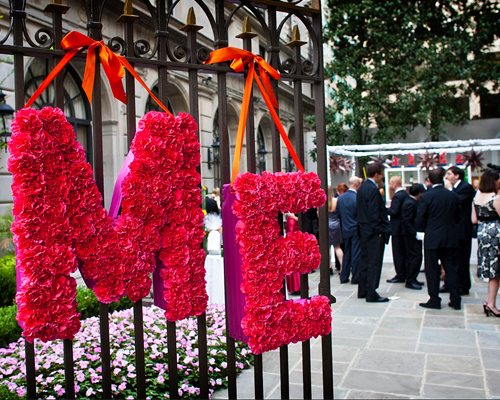 4 bridesmaids in orange
