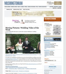 A Dolce montage selected Wedding Video of the Week on Washingtonian's blog. Check out Adam and Laura's fun video there under September 29, 2011.